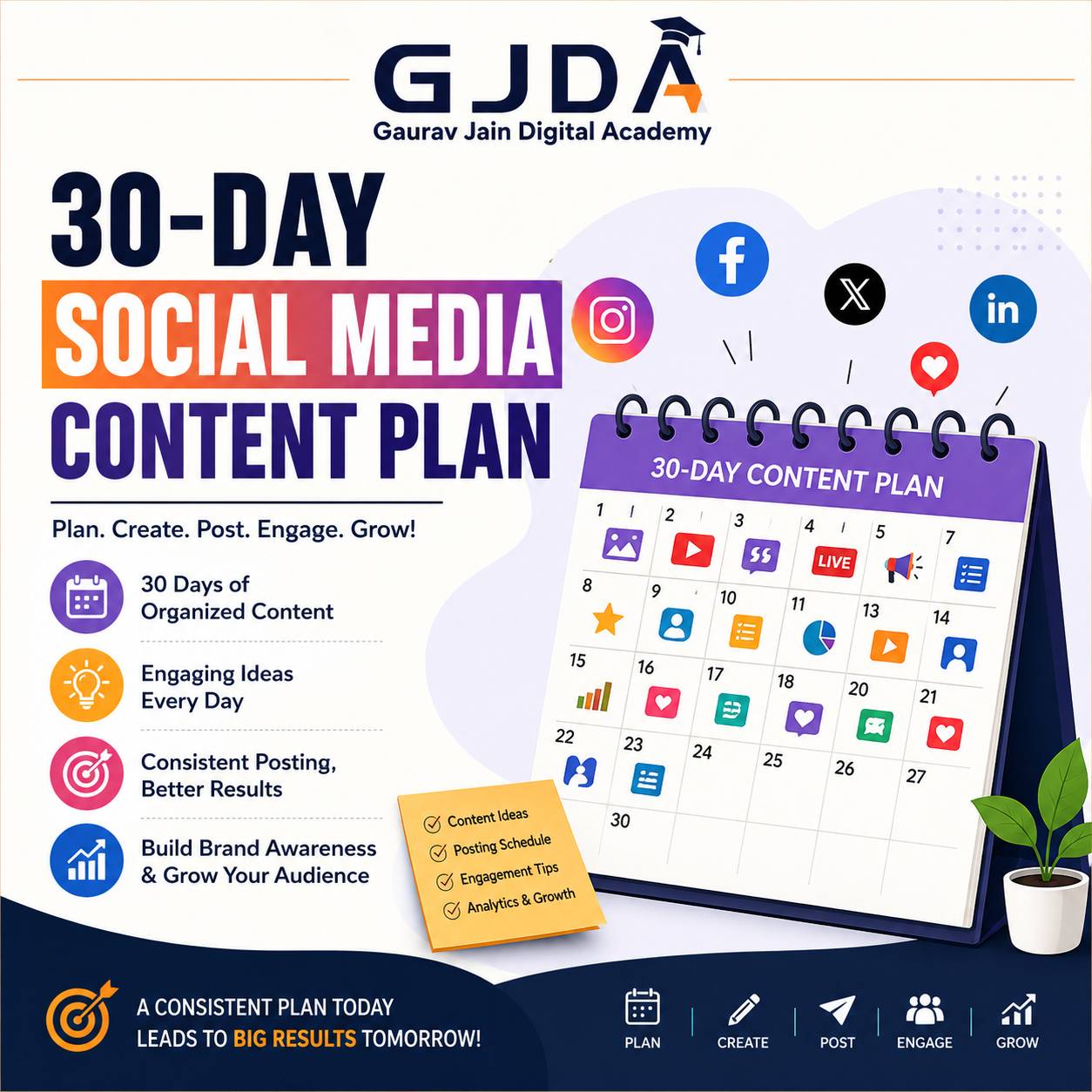 Create a 30-Day Social Media Content Plan to Grow Brand Awareness and Audience Engagement